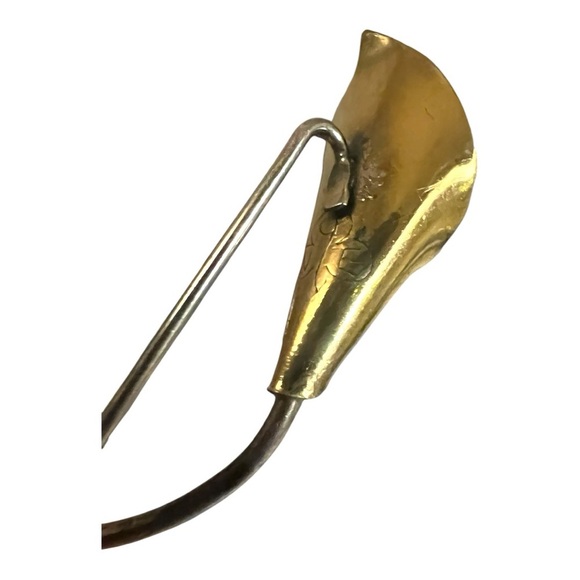 Stuart Nye Beautiful Hand Wrought Vintage Calla Lily Brooch Lapel Pin - Picture 4 of 5